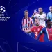 Emblema de la Champions League y varios futbolistas