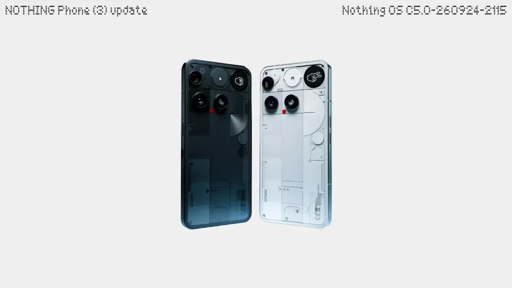 Nothing Phone (3) negro y blanco vistos desde atrás
