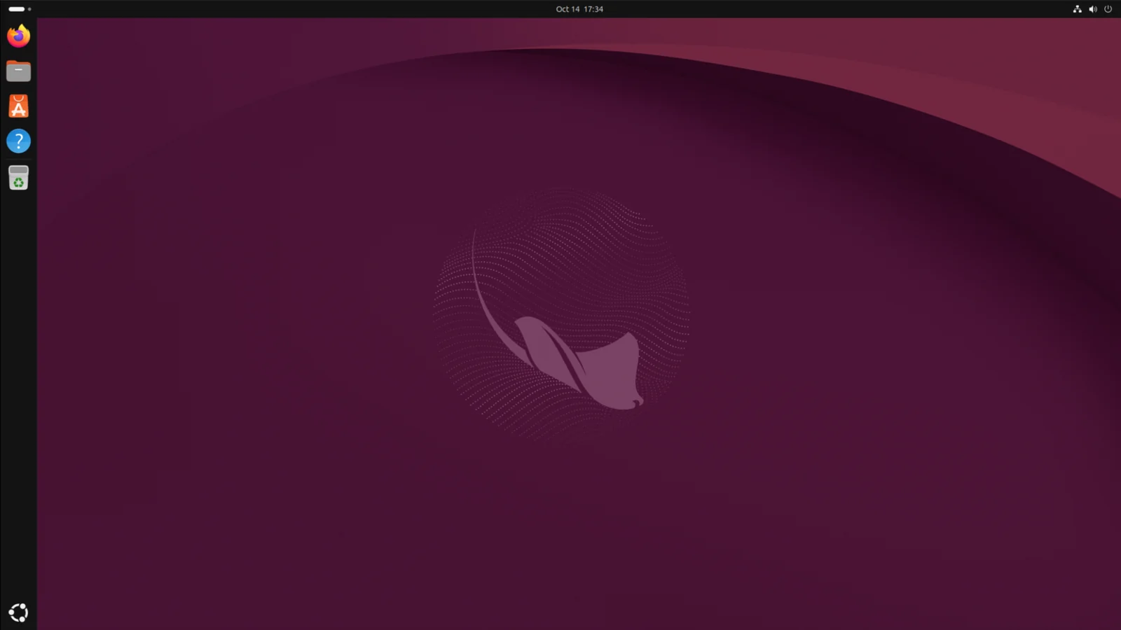 Escritorio de Ubuntu con fondo morado