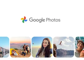 Logotipo de Google Fotos y cinco fotografías