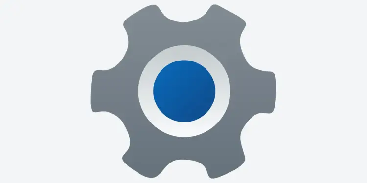 Engranaje gris con centro azul