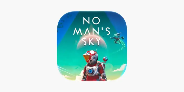 Astronauta y planeta en el icono de No Man’s Sky
