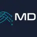 Logotipo de MDM Pisces sobre fondo azul oscuro