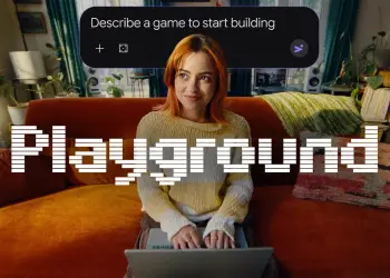 Mujer con portátil e interfaz de Playground