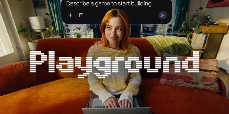 Mujer con portátil e interfaz de Playground