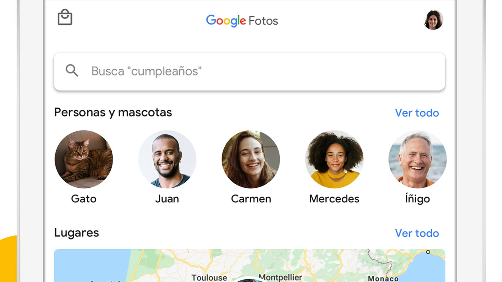 Google Fotos muestra personas, mascotas y lugares