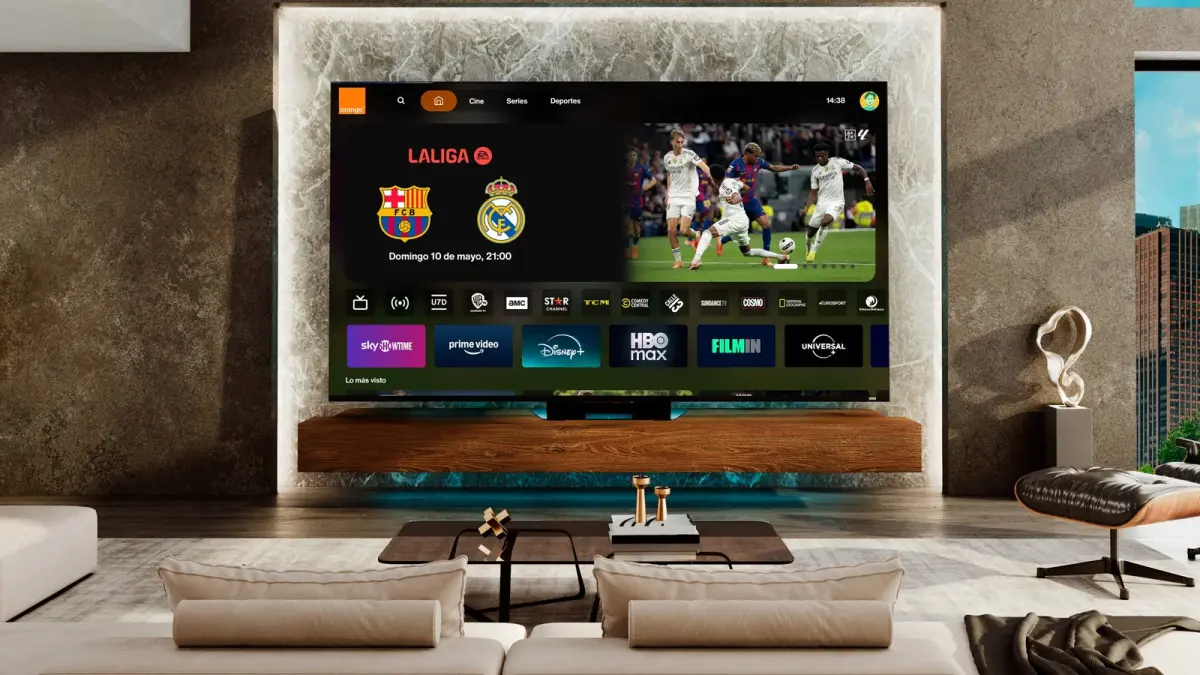 Televisor con la interfaz de Orange TV