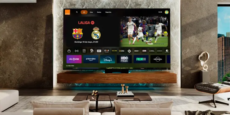 Televisor con la interfaz de Orange TV