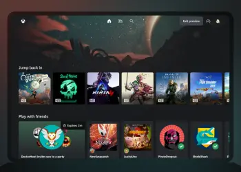 Interfaz de Xbox con juegos y amigos