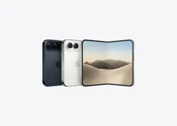 iPhone Duo abierto junto a dos vistas traseras