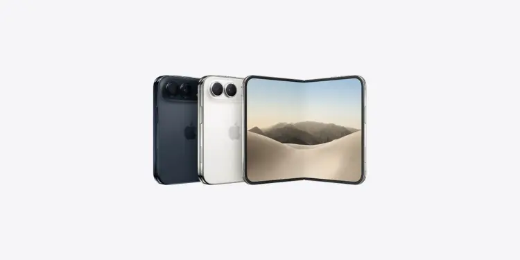 iPhone Duo abierto junto a dos vistas traseras