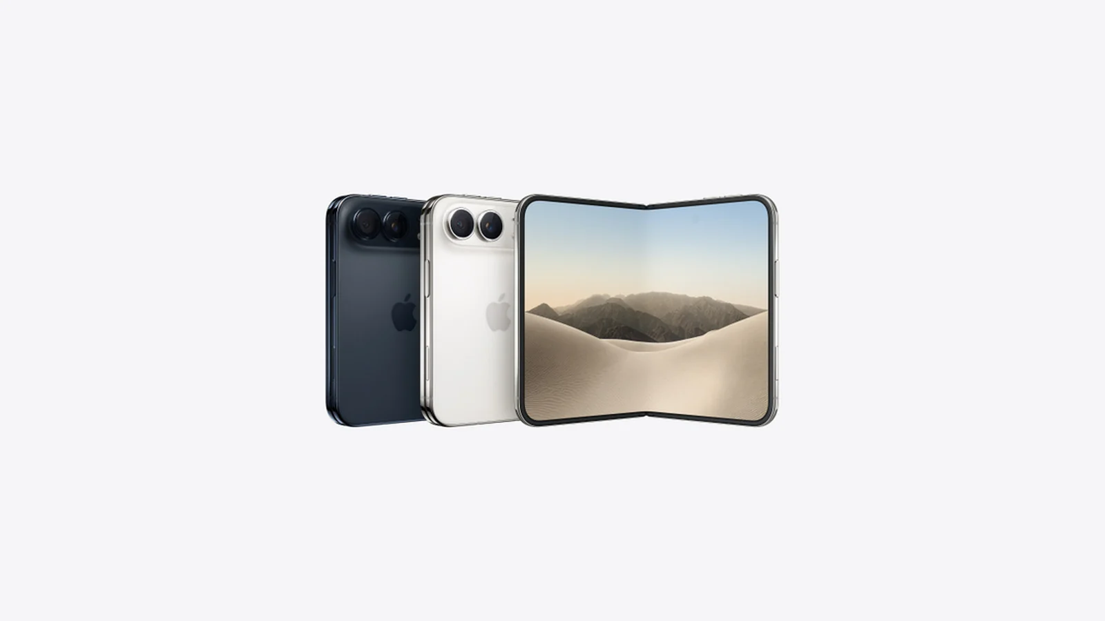 iPhone Duo abierto junto a dos vistas traseras