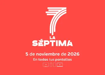 Logotipo de La Séptima sobre fondo rojo