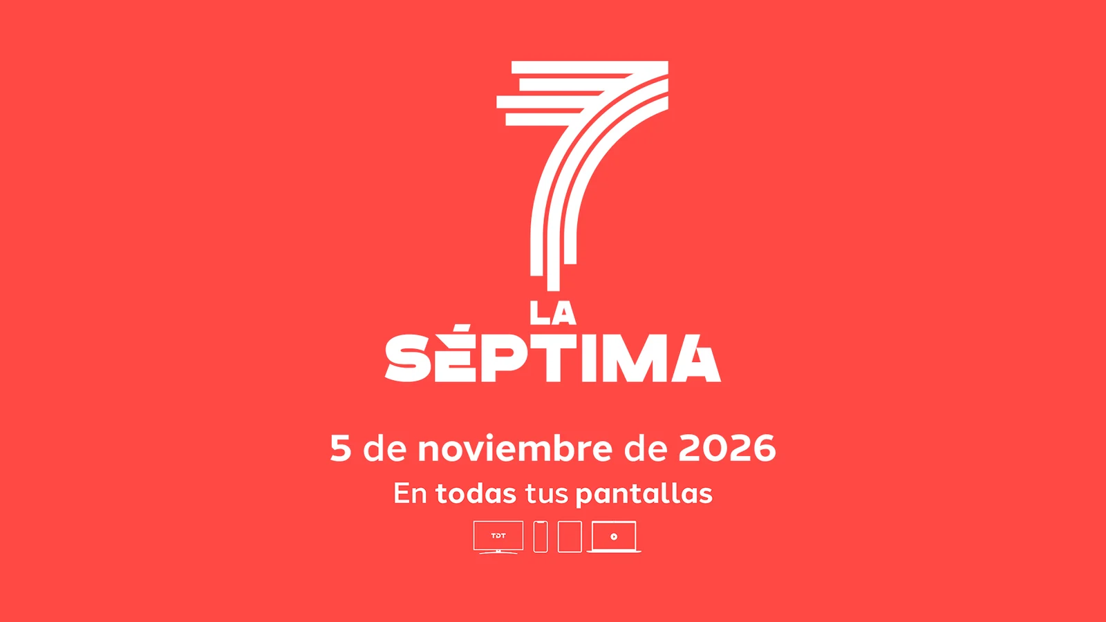 Logotipo de La Séptima sobre fondo rojo