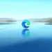 Logotipo de Edge sobre un paisaje azul
