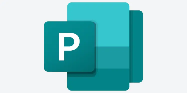 Logotipo turquesa de Microsoft Publisher