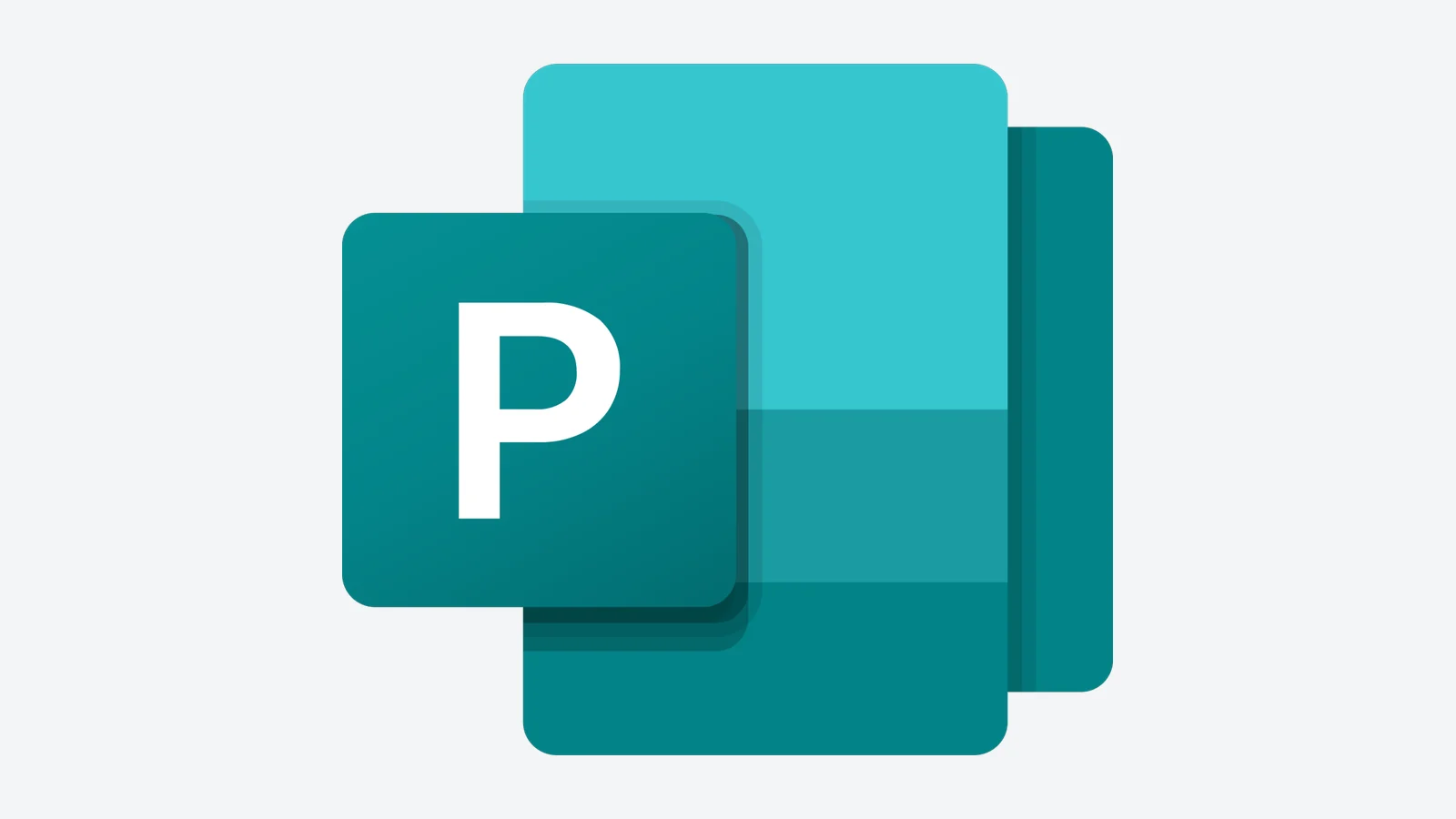 Logotipo turquesa de Microsoft Publisher