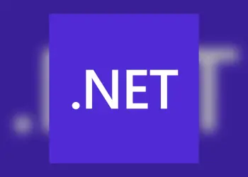Logotipo blanco de .NET sobre fondo morado