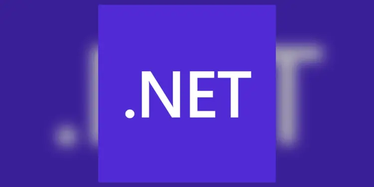 Logotipo blanco de .NET sobre fondo morado