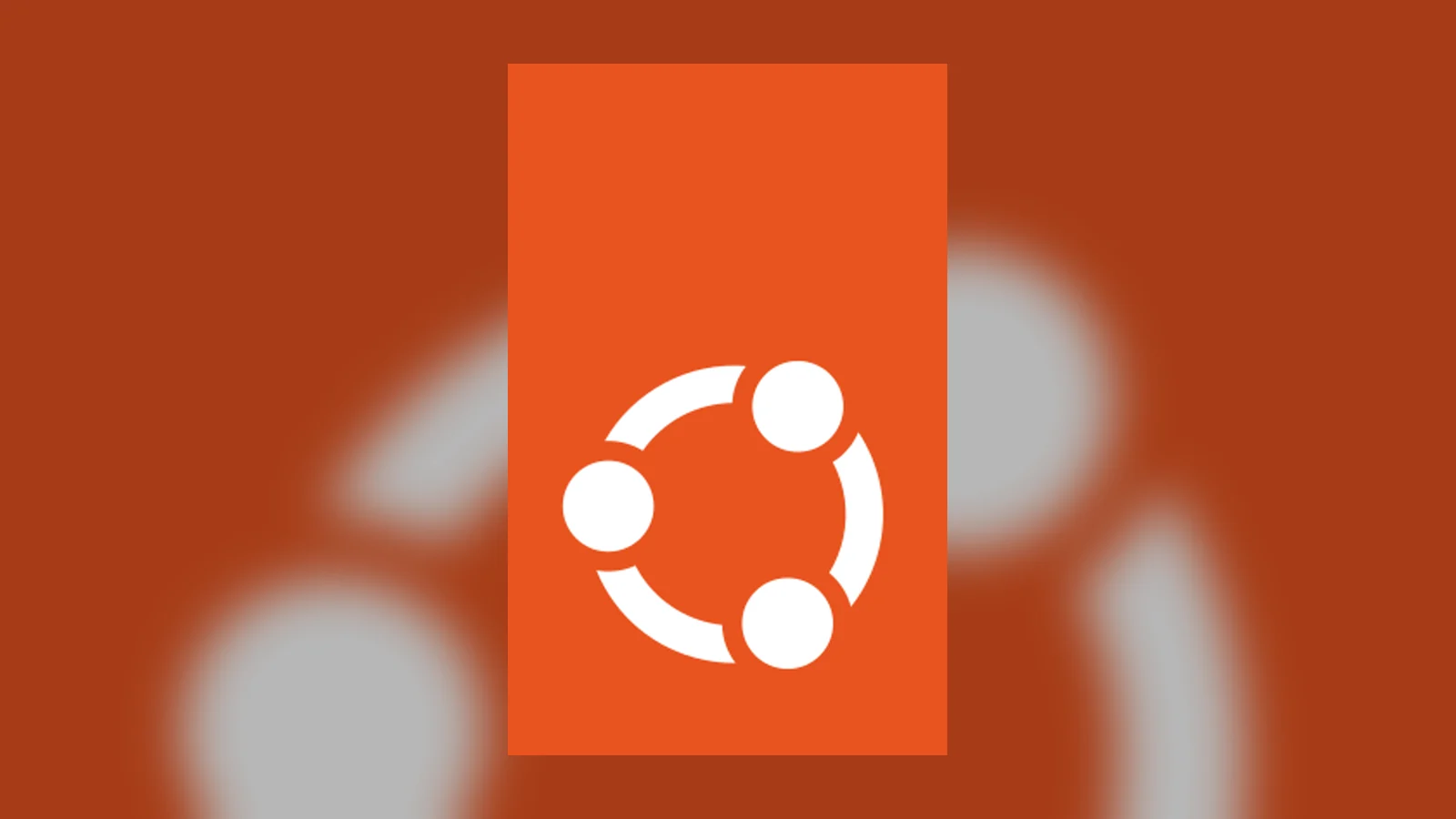 Logotipo blanco de Ubuntu sobre fondo naranja