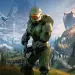 Master Chief con armadura verde ante un paisaje montañoso