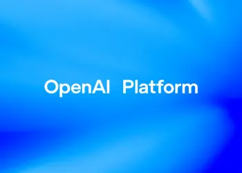 Rótulo OpenAI Platform sobre fondo azul