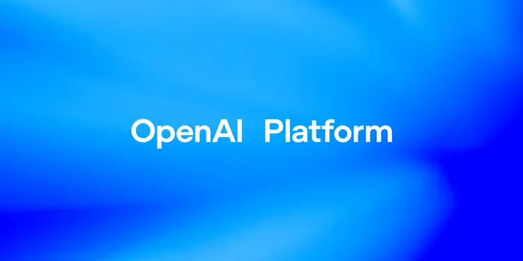 Rótulo OpenAI Platform sobre fondo azul