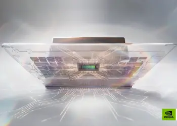Portátil transparente con circuitos y marca RTX Spark