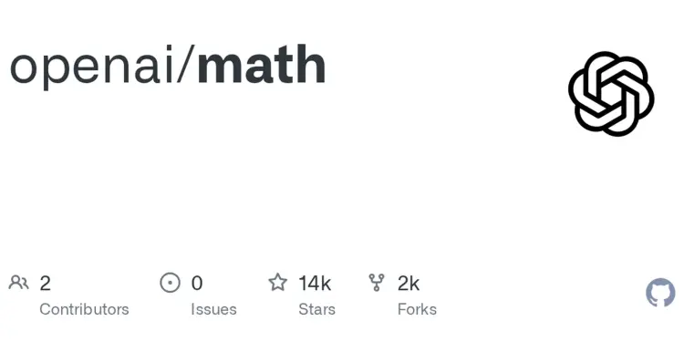 Nombre openai/math e indicadores del repositorio