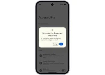 Aviso de Protección Avanzada en ajustes de accesibilidad
