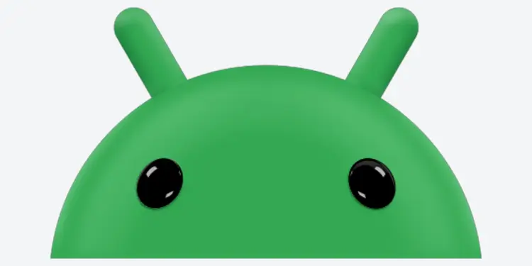 Cabeza verde del robot Android