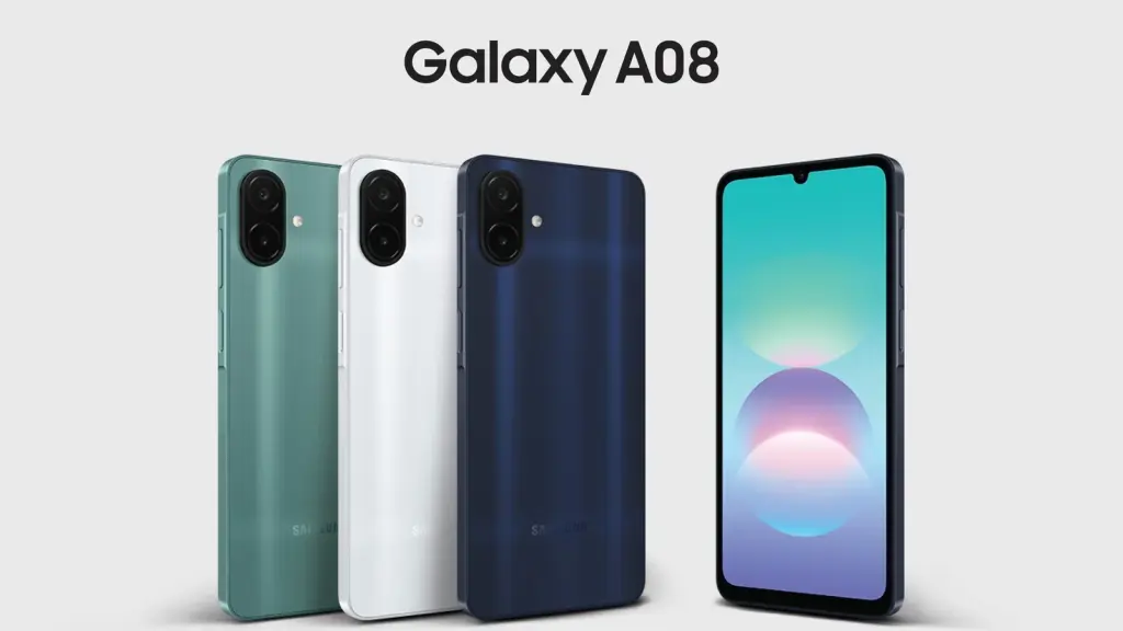 Galaxy A08 en varios colores y vistas