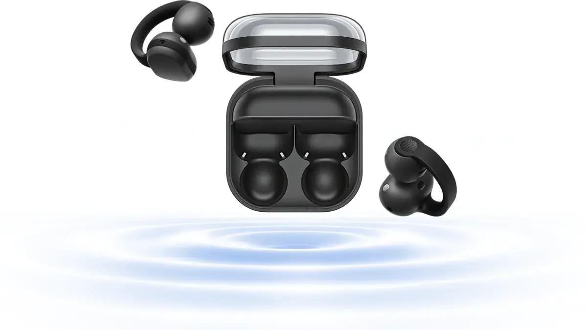 Galaxy Buds On negros y estuche abierto
