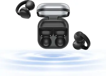 Galaxy Buds On negros y estuche abierto