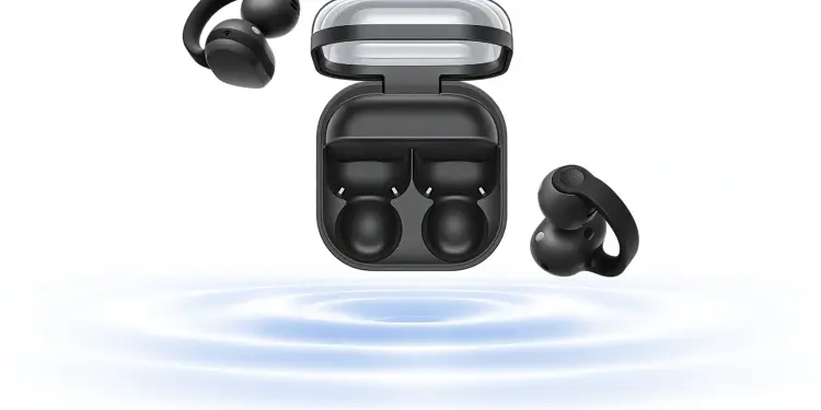Galaxy Buds On negros y estuche abierto