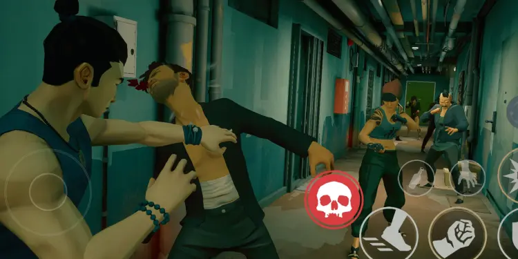 Combate de Sifu con controles táctiles