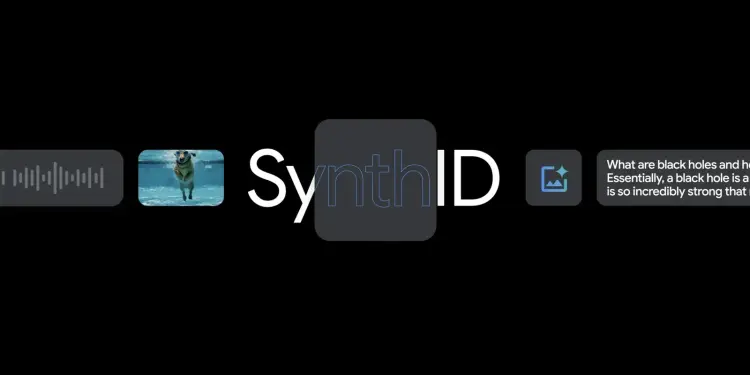 SynthID junto a ejemplos de audio, imagen y texto