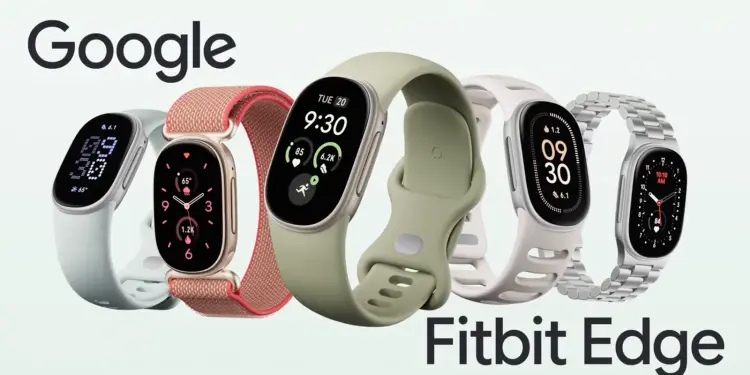 Cinco pulseras Fitbit Edge con distintas correas