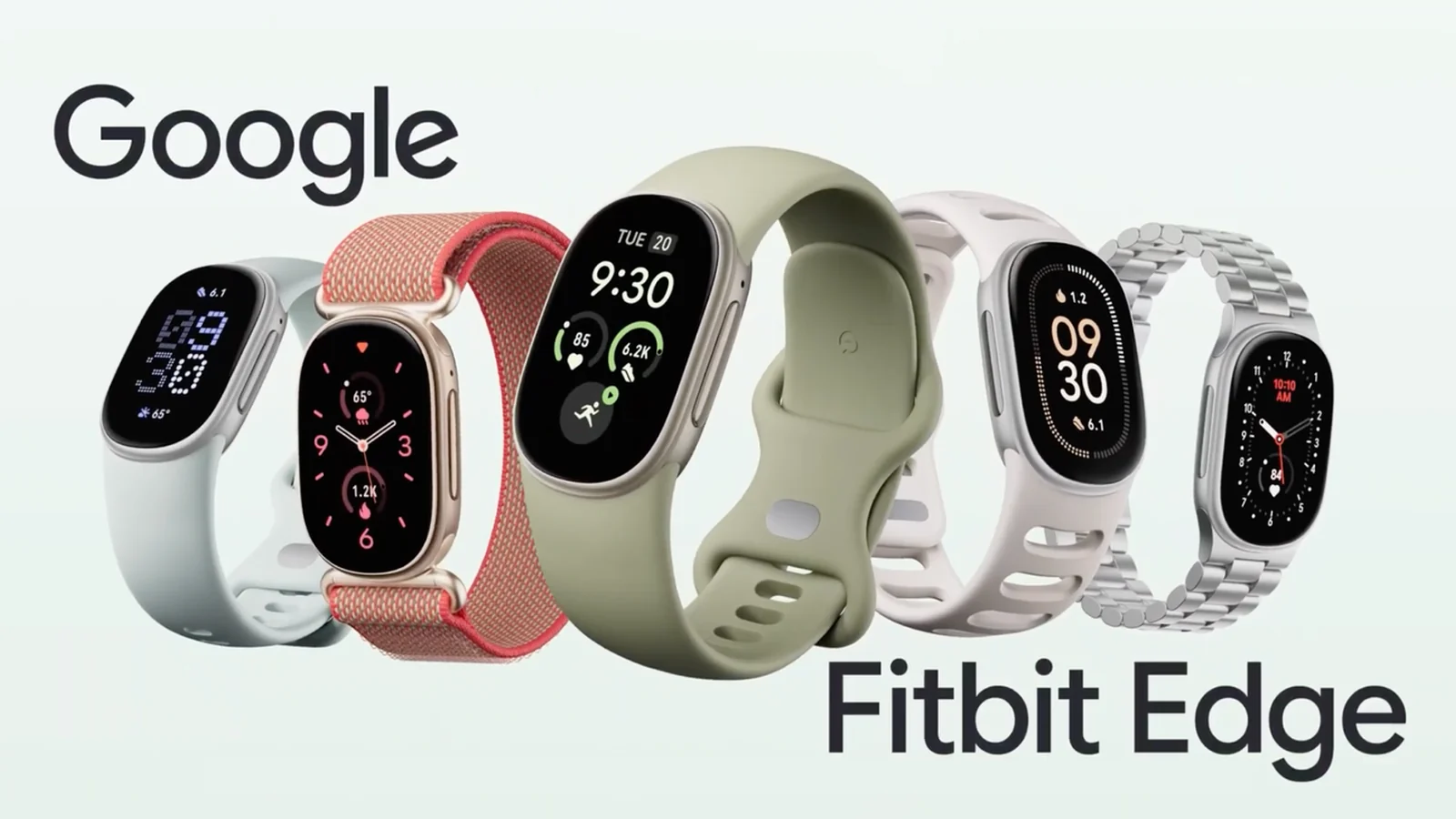 Cinco pulseras Fitbit Edge con distintas correas
